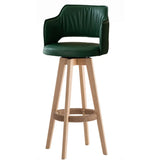 Upholstered Bar Stool with Curved Backrest, 6 Colors Image - 7