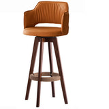 Upholstered Bar Stool with Curved Backrest, 6 Colors Image - 9