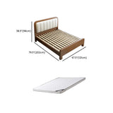 Upholstered Brown Footboard and Headboard Wood Slat Bed Image - 17