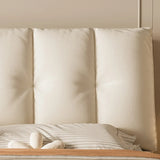 Upholstered Leather White Queen Storage Platform Bed Image - 10