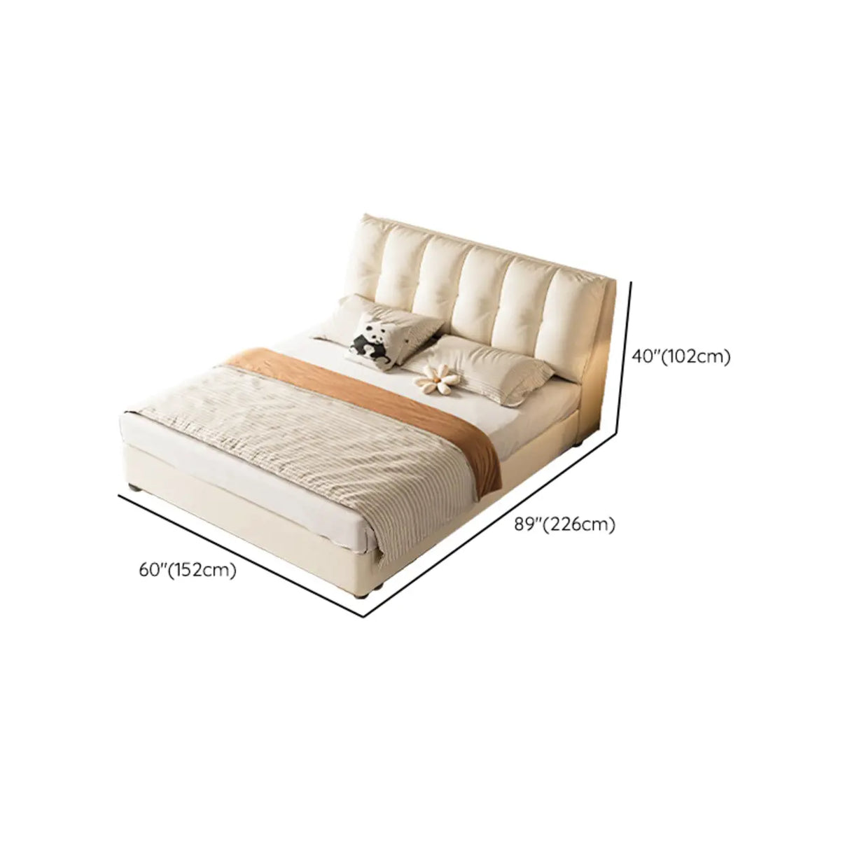 Upholstered Leather White Queen Storage Platform Bed Image - 15