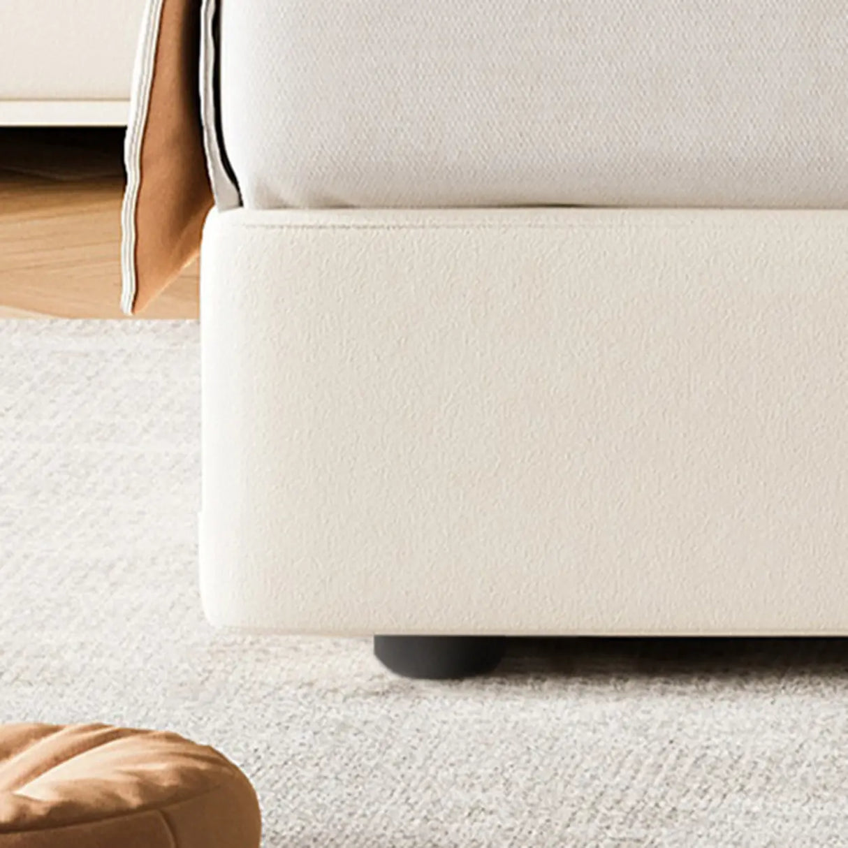 Upholstered Leather White Queen Storage Platform Bed Image - 8
