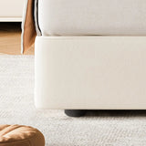 Upholstered Leather White Queen Storage Platform Bed Image - 8