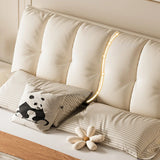 Upholstered Leather White Queen Storage Platform Bed Image - 9