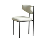 Upholstered Metal Open Low Back Armless Dining Chair Image - 12