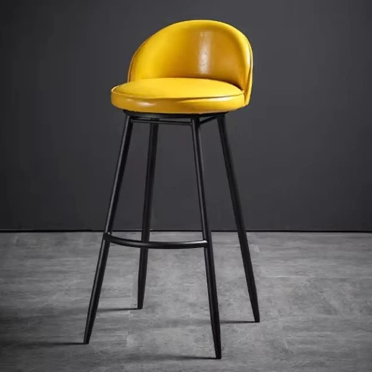 Upholstered Modern Back Swivel Counter Height Bar Stool Image - 2