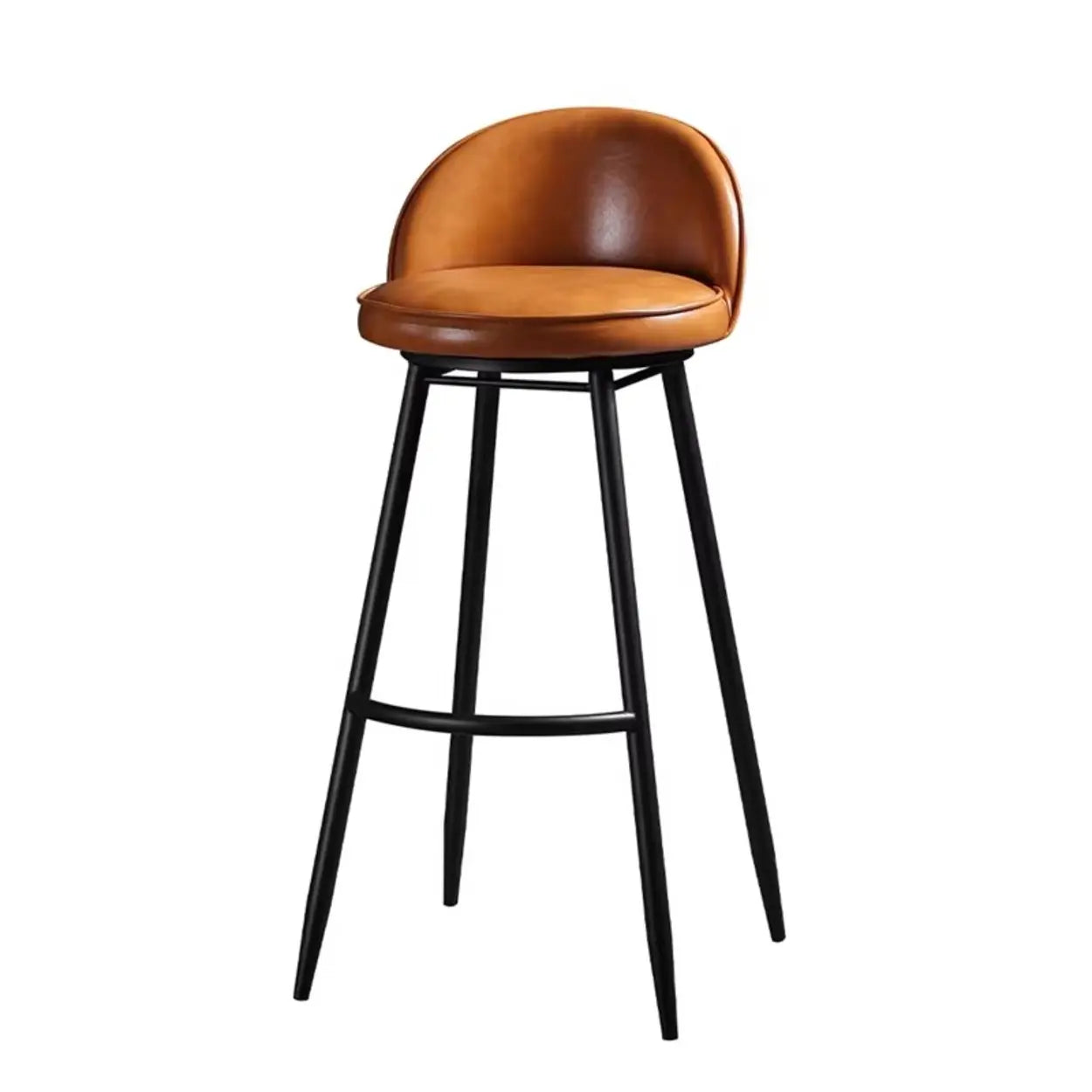 Upholstered Modern Back Swivel Counter Height Bar Stool Image - 3