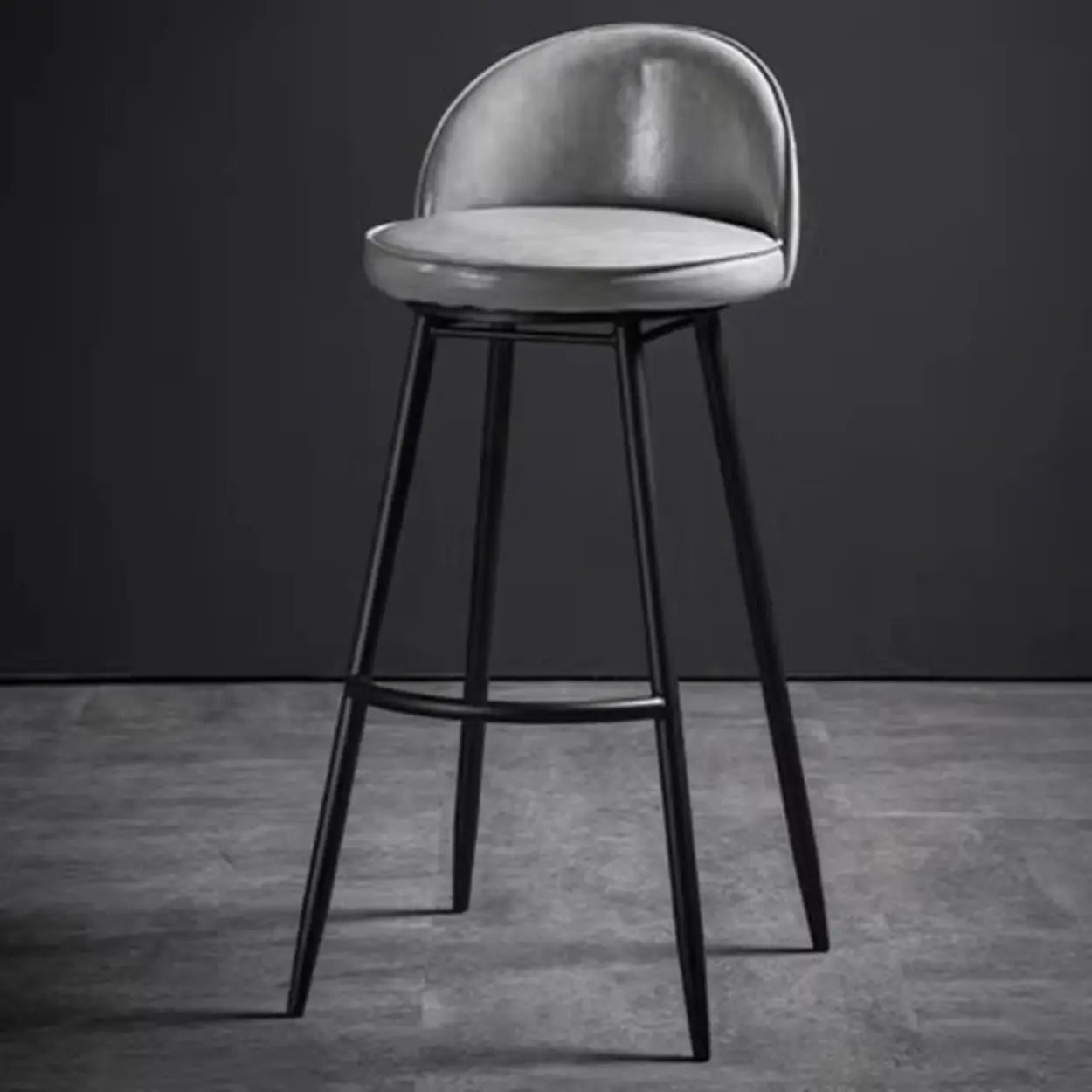 Upholstered Modern Back Swivel Counter Height Bar Stool Image - 5