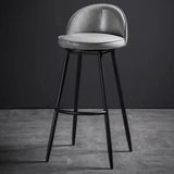 Upholstered Modern Back Swivel Counter Height Bar Stool Image - 5
