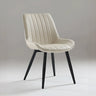 Upholstered Modern Leather Dining Chair with Padded Seat Image - 1