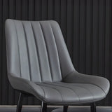Upholstered Modern Leather Dining Chair with Padded Seat Image - 4