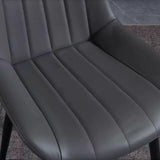 Upholstered Modern Leather Dining Chair with Padded Seat Image - 5