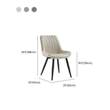 Upholstered Modern Leather Dining Chair with Padded Seat #size