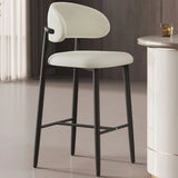 Upholstered Modern Low Back Counter Height Bar Stool Image - 14