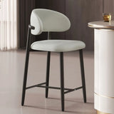Upholstered Modern Low Back Counter Height Bar Stool Image - 16