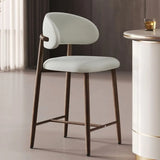 Upholstered Modern Low Back Counter Height Bar Stool Image - 17