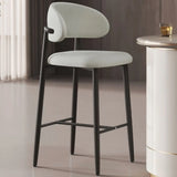 Upholstered Modern Low Back Counter Height Bar Stool Image - 18