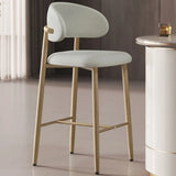 Upholstered Modern Low Back Counter Height Bar Stool Image - 20