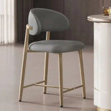 Upholstered Modern Low Back Counter Height Bar Stool Image - 23