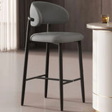 Upholstered Modern Low Back Counter Height Bar Stool Image - 24