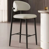 Upholstered Modern Low Back Counter Height Bar Stool Image - 30