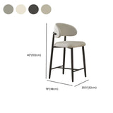 Upholstered Modern Low Back Counter Height Bar Stool #size