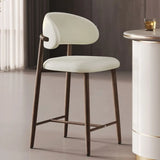 Upholstered Modern Low Back Counter Height Bar Stool Image - 4