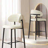 Upholstered Modern Low Back Counter Height Bar Stool Image - 6