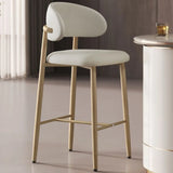 Upholstered Modern Low Back Counter Height Bar Stool Image - 8