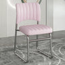 Upholstered Open Low Back Metal Dining Side Chair Image - 13