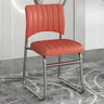 Upholstered Open Low Back Metal Dining Side Chair Image - 4