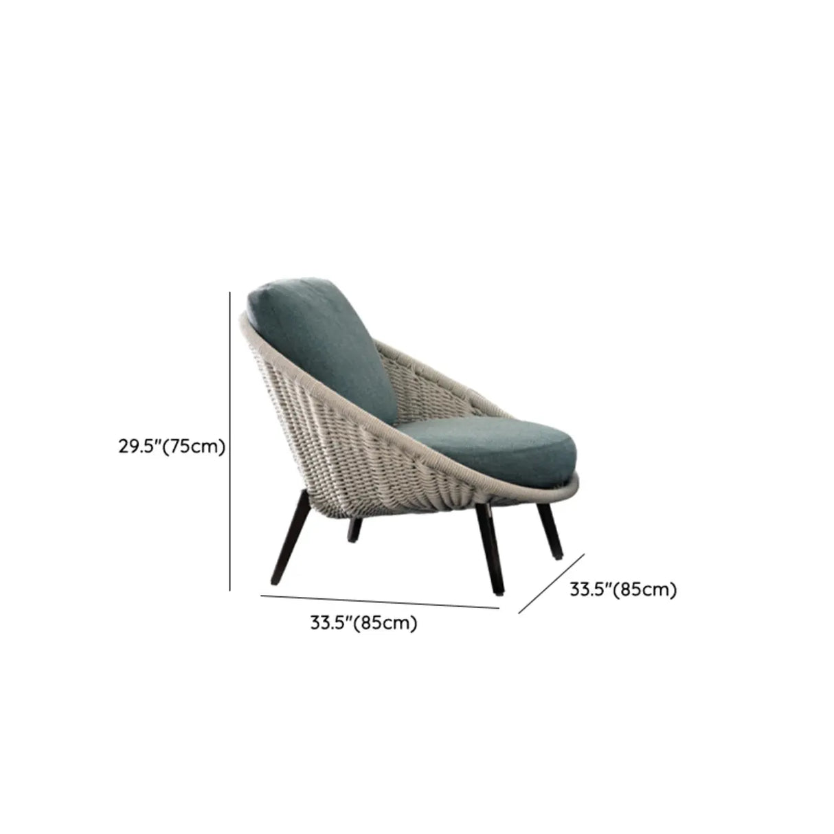 UV Resistant Cream Gray Outdoor Round Wicker Patio Sofa 