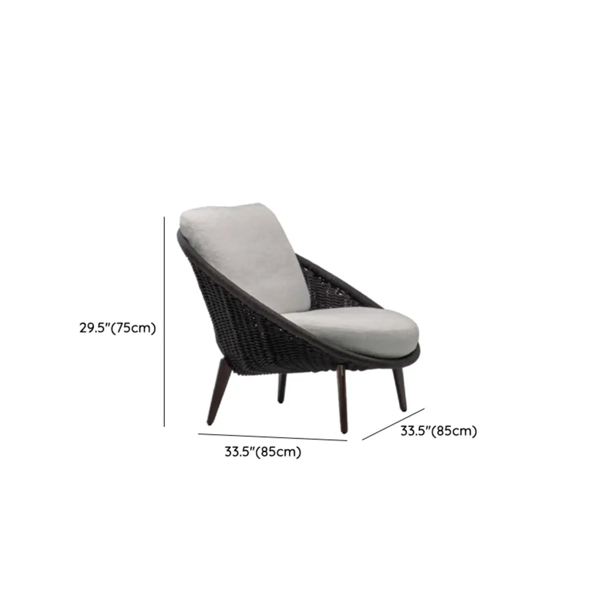 UV Resistant Cream Gray Outdoor Round Wicker Patio Sofa Image - 13