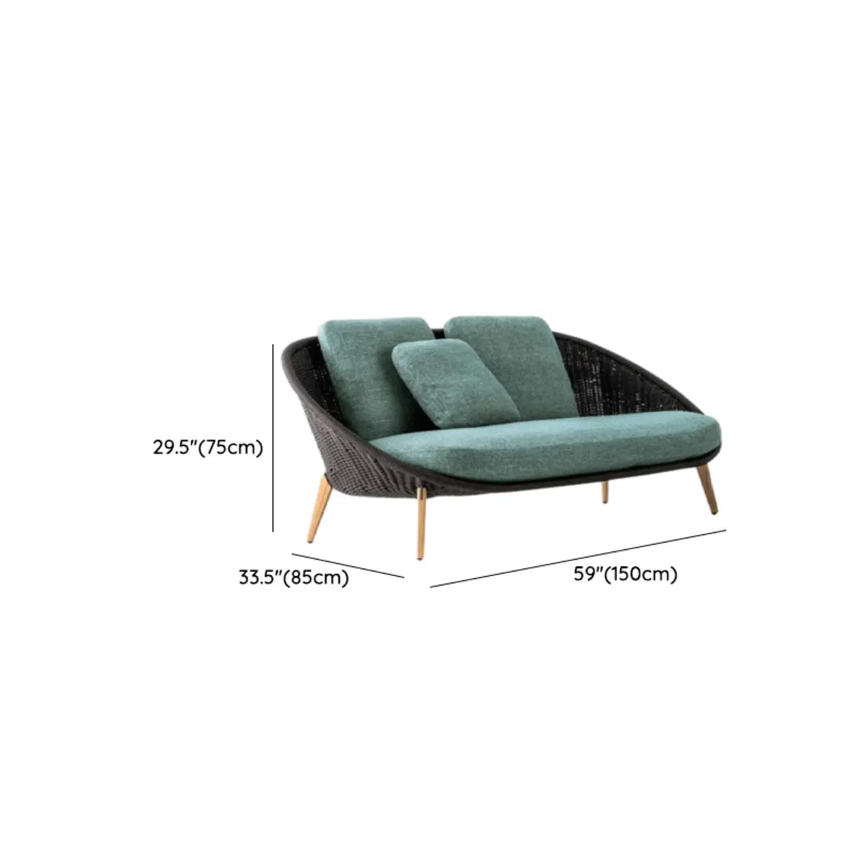 UV Resistant Cream Gray Outdoor Round Wicker Patio Sofa Image - 14