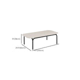 UV Resistant Elegant Upholstered Beige Metal Patio Sofa Set #size
