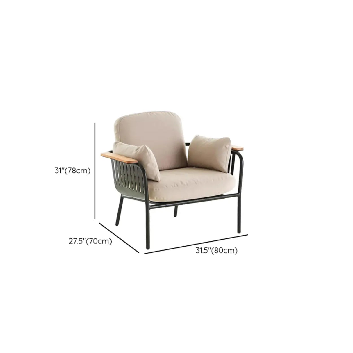 UV Resistant Elegant Upholstered Beige Metal Patio Sofa Set Image - 13