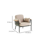 UV Resistant Elegant Upholstered Beige Metal Patio Sofa Set Image - 13