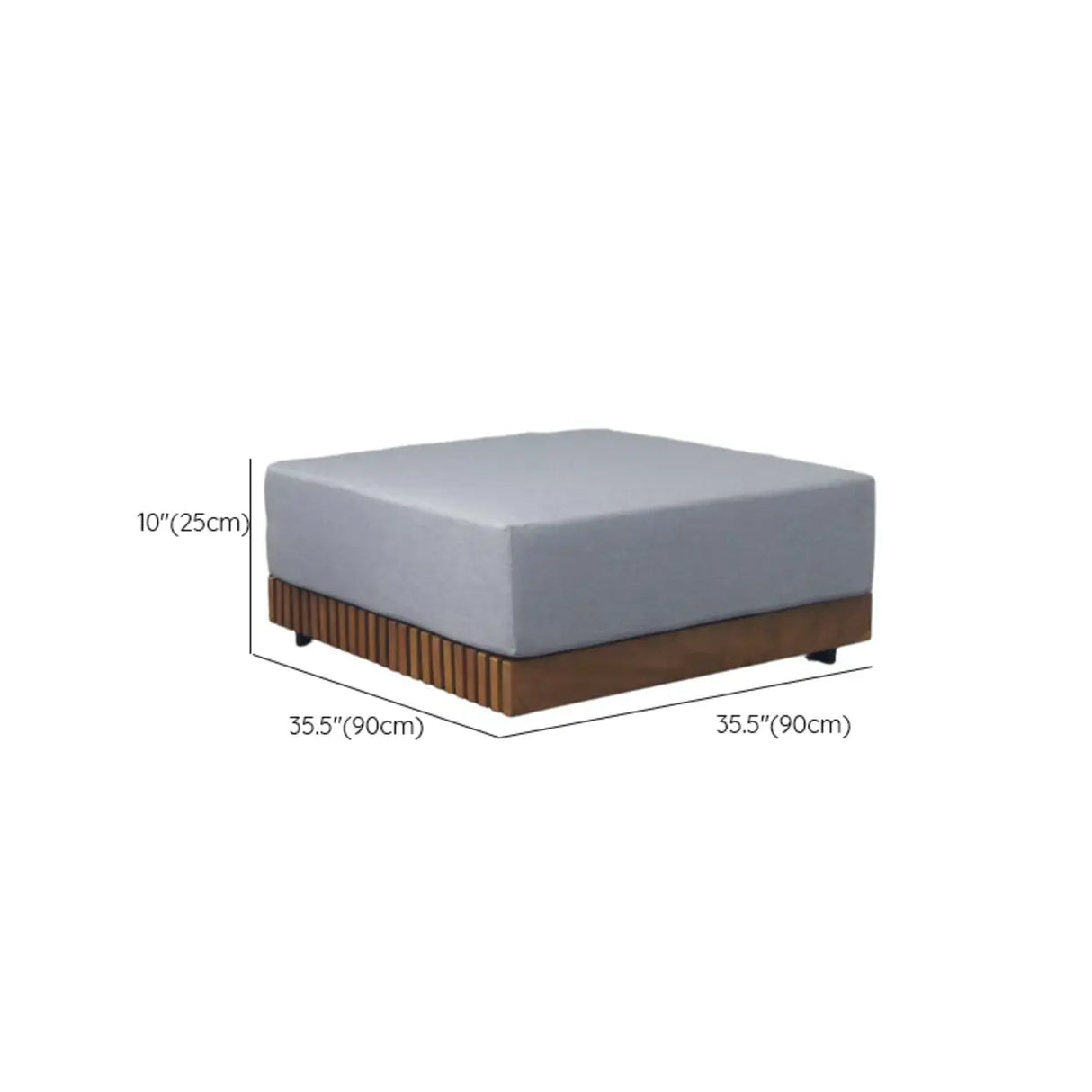 UV Resistant Grey Cushions Outdoor Teak Sectional Sofa Set 