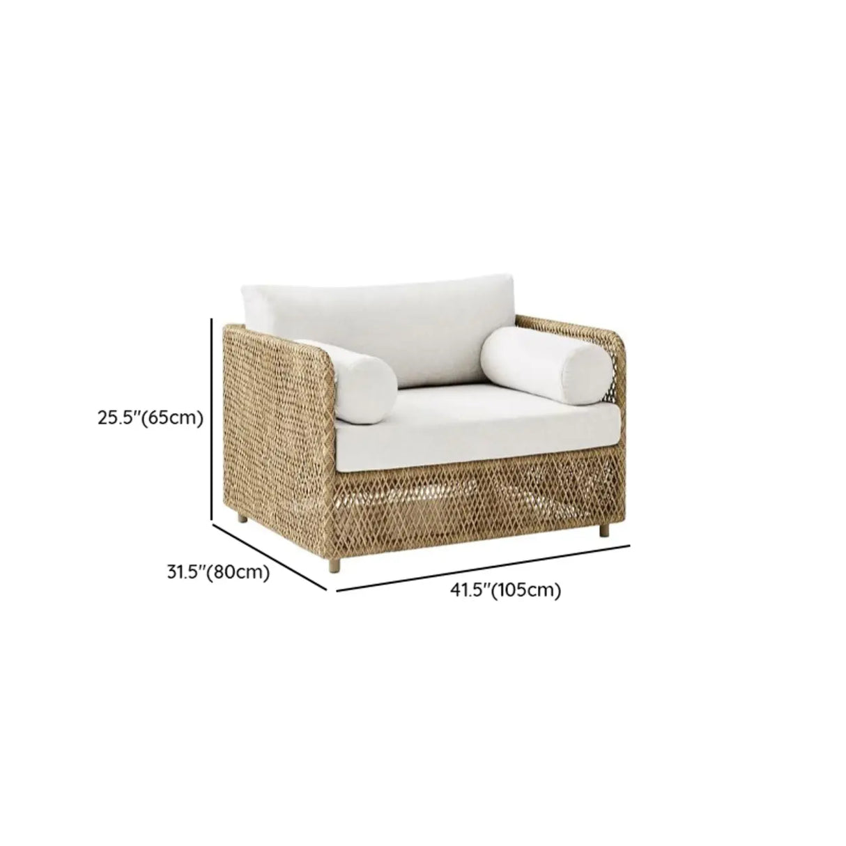 UV Resistant Light Brown Woven Frame Outdoor Patio Sofa Set 