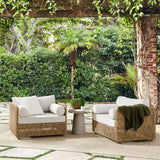 UV Resistant Light Brown Woven Frame Outdoor Patio Sofa Set Image - 3