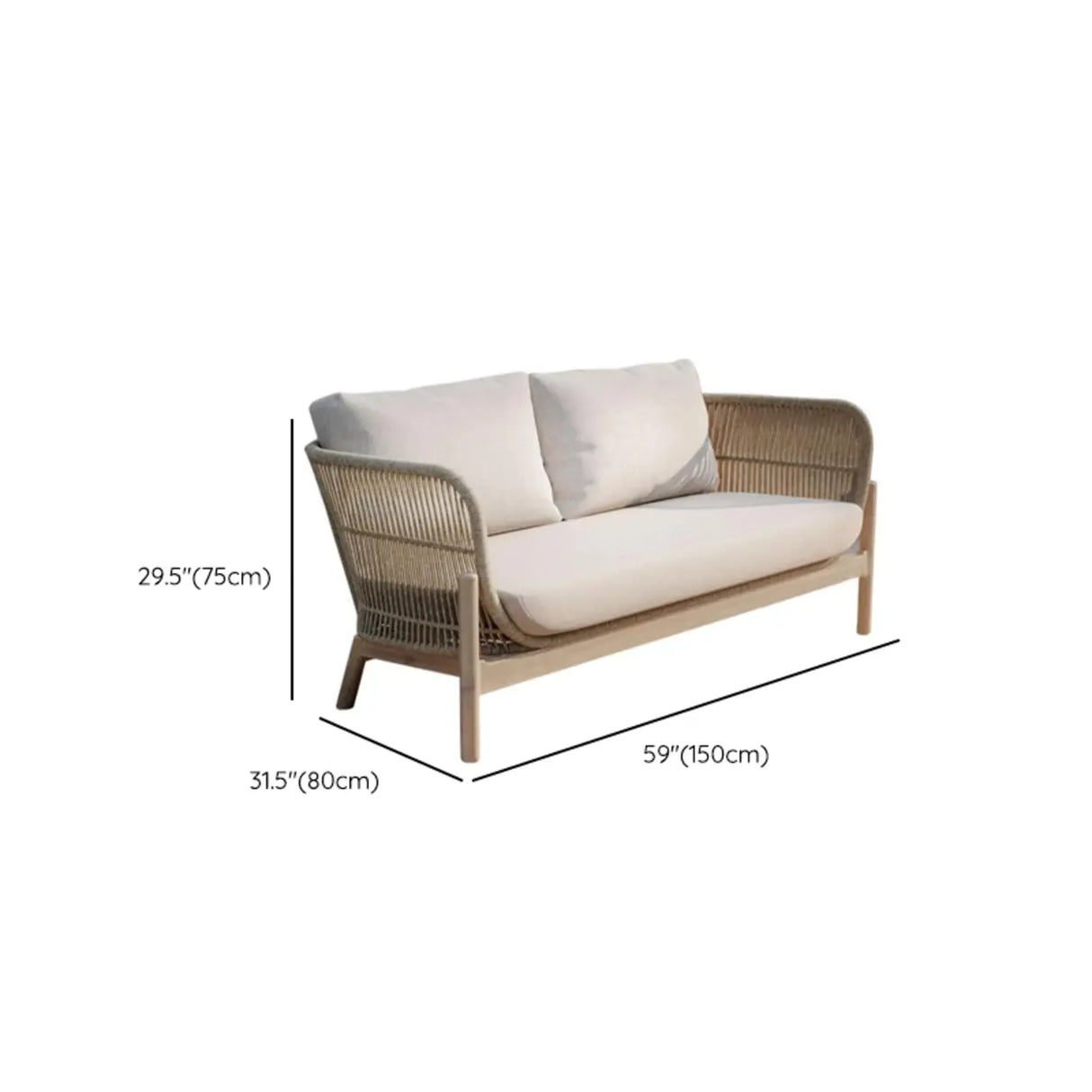 UV Resistant Modern Beige Rattan Outdoor Patio Sofa Set 