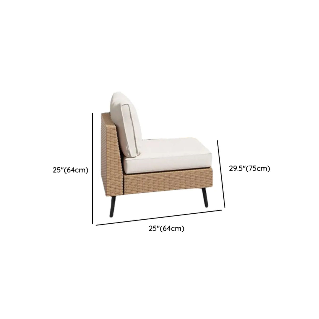 UV Resistant Modular Rattan Beige Upholstered Patio Sofa Set 