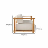 UV Resistant Outdoor Beige Wood Frame Patio Sofa Set #size