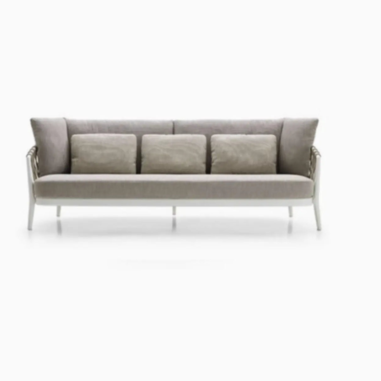 UV Resistant Outdoor Wicker Metal Gray Cushions Sofa Set Image - 16