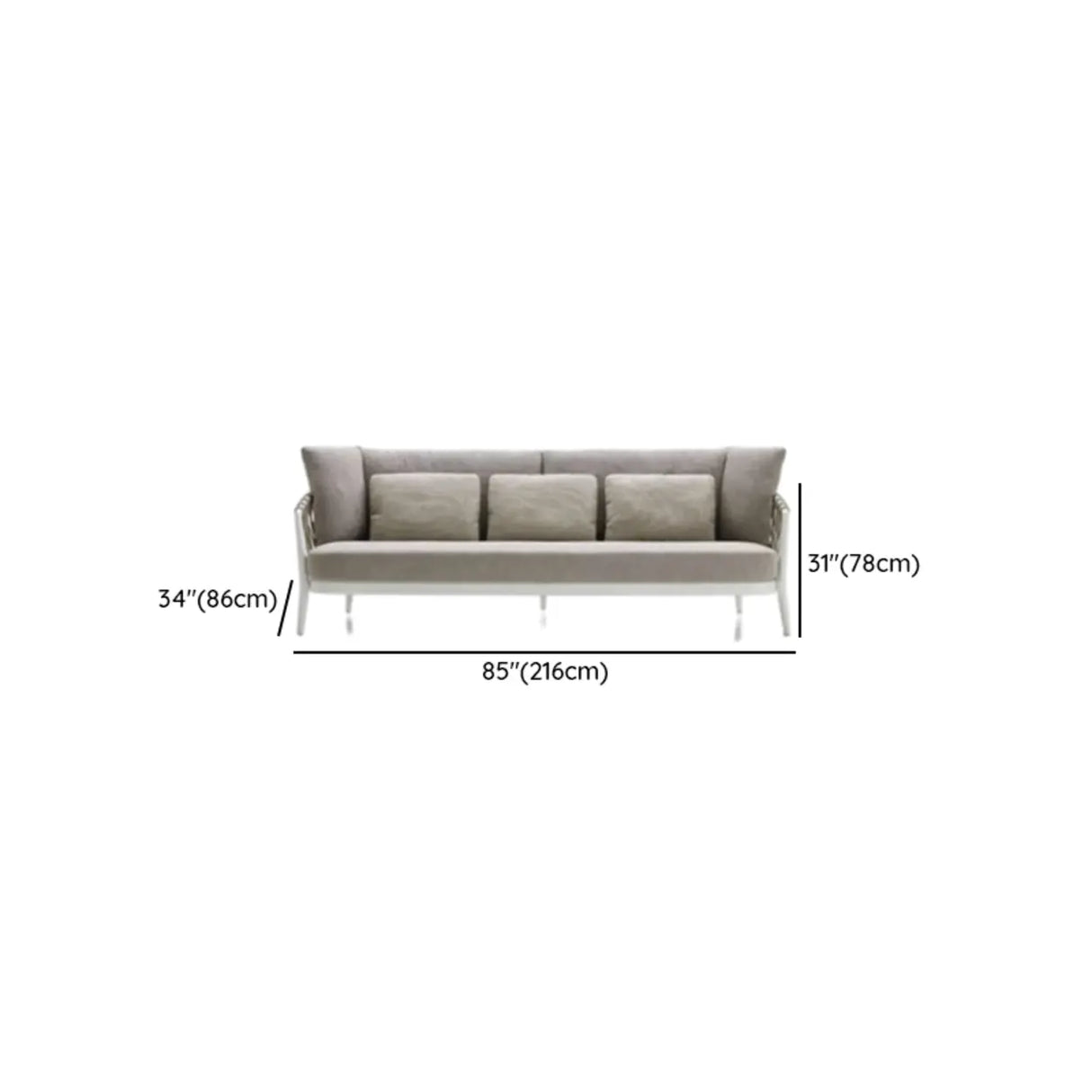 UV Resistant Outdoor Wicker Metal Gray Cushions Sofa Set Image - 20