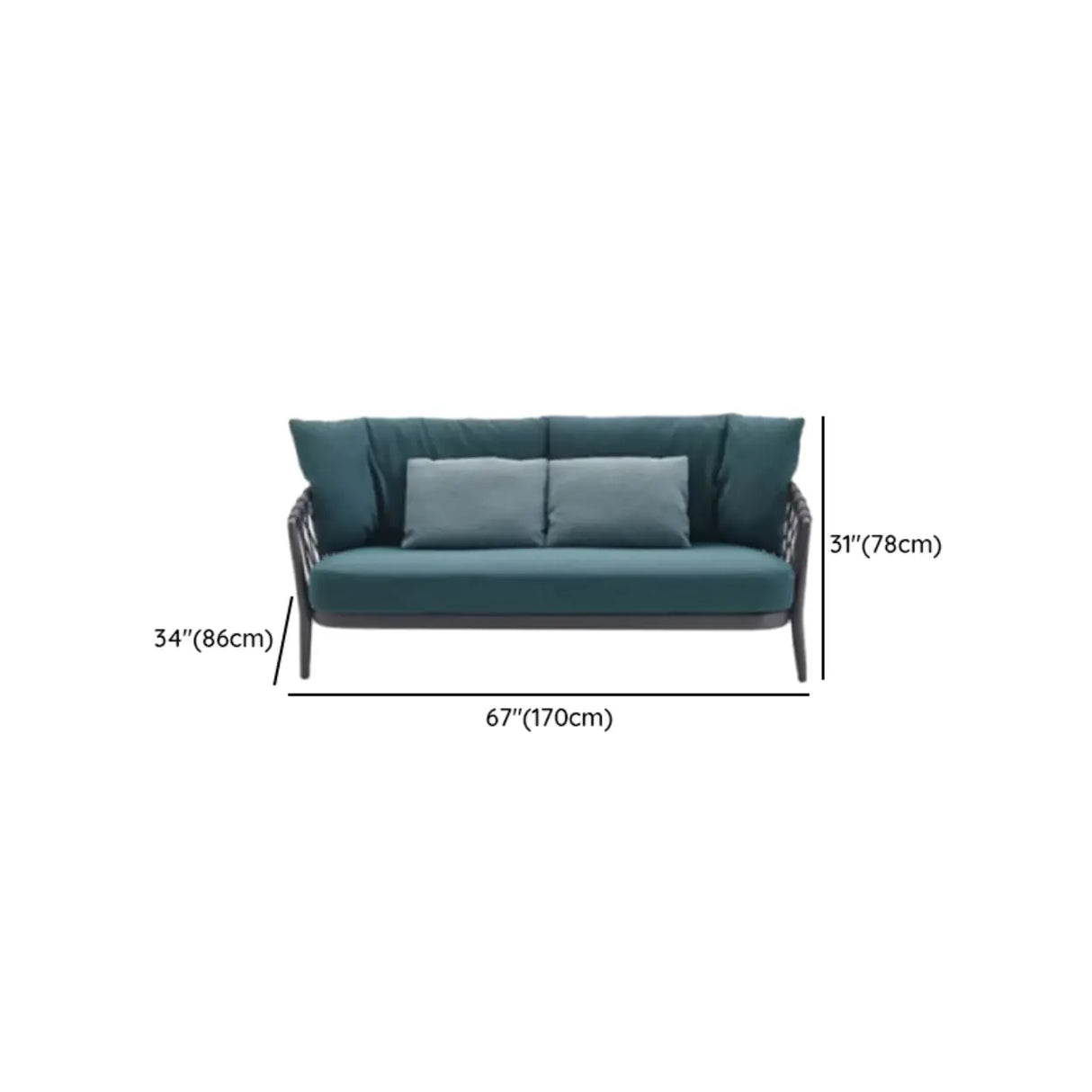 UV Resistant Outdoor Wicker Metal Gray Cushions Sofa Set Image - 22