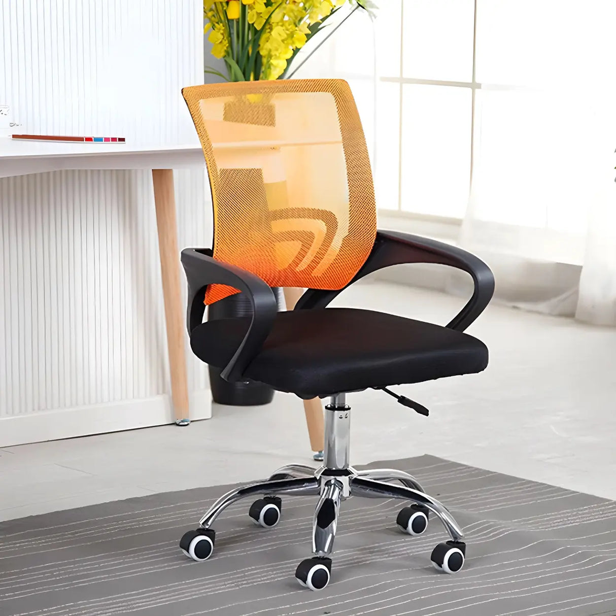 Various Colors Ergonomic Mesh Office Chair with Fixed Arms Image - 11