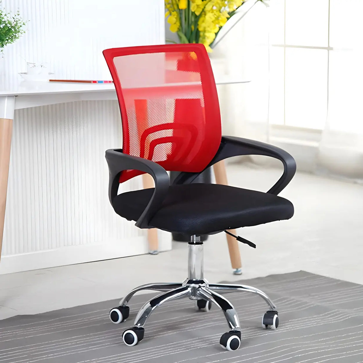 Various Colors Ergonomic Mesh Office Chair with Fixed Arms Image - 13