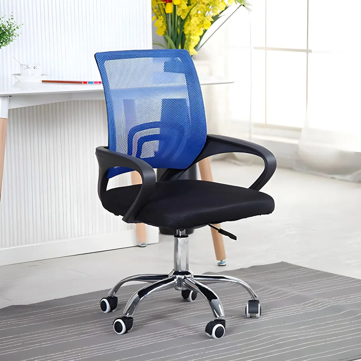 Various Colors Ergonomic Mesh Office Chair with Fixed Arms Image - 5