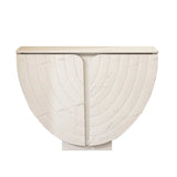 Versatile Curved Pedestal Marble White Storage Console Table Image - 5